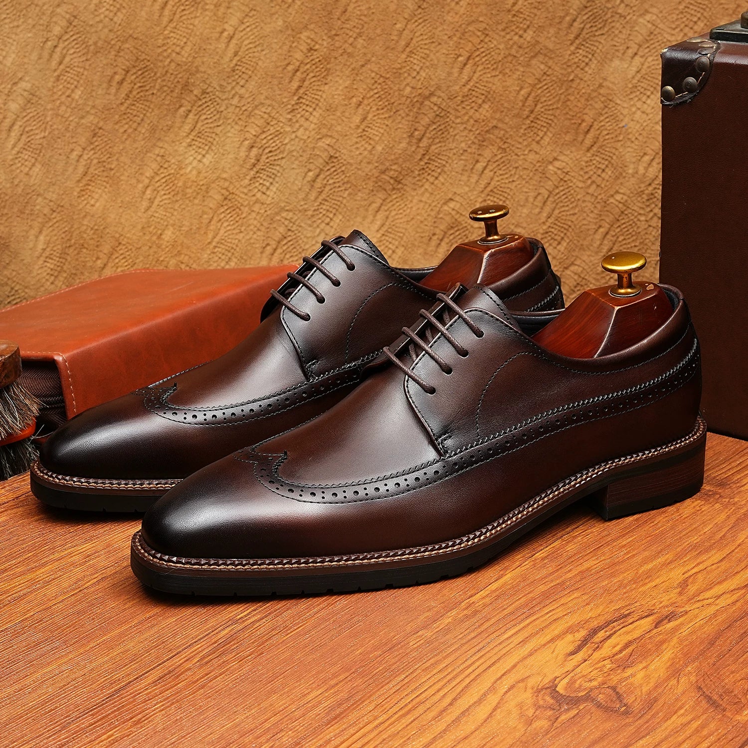 Men's Genuine Leather Derby Shoes, Business, Formal