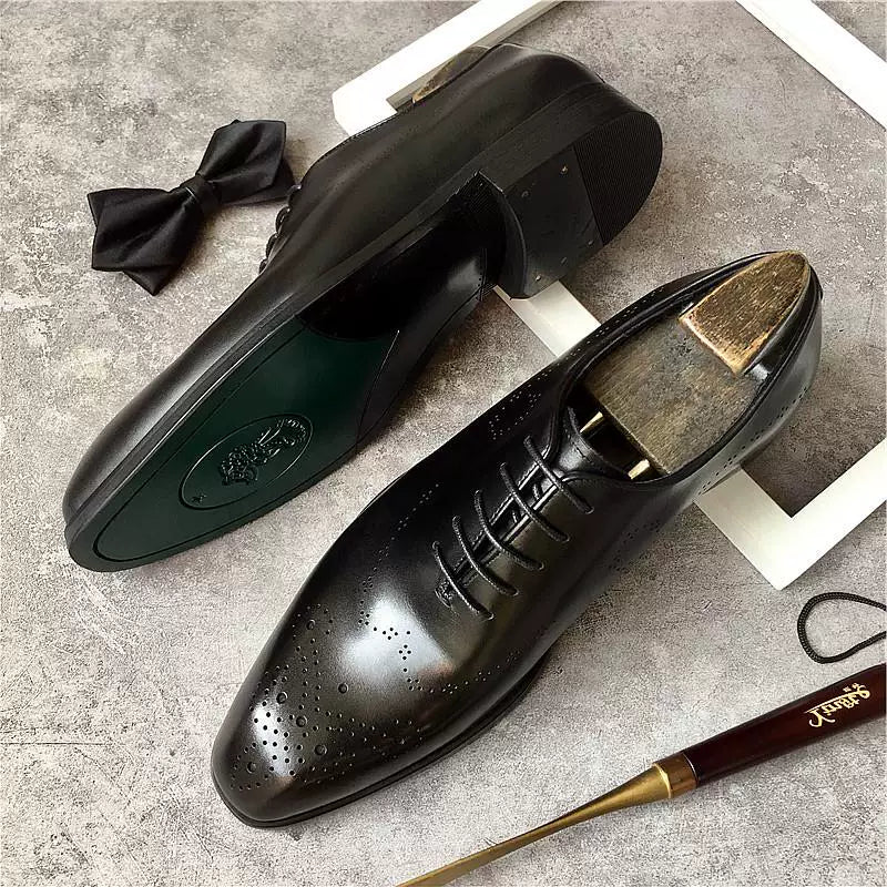 Men's Genuine Leather Oxford Shoes, Handmade, British Style