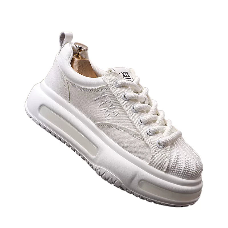 Men's Platform Height-Increasing Breathable White Sneakers Casual Summer New