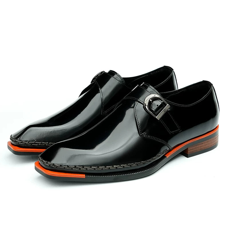 Men's Genuine Leather Leather Shoes, Patent Leather, Slip-On