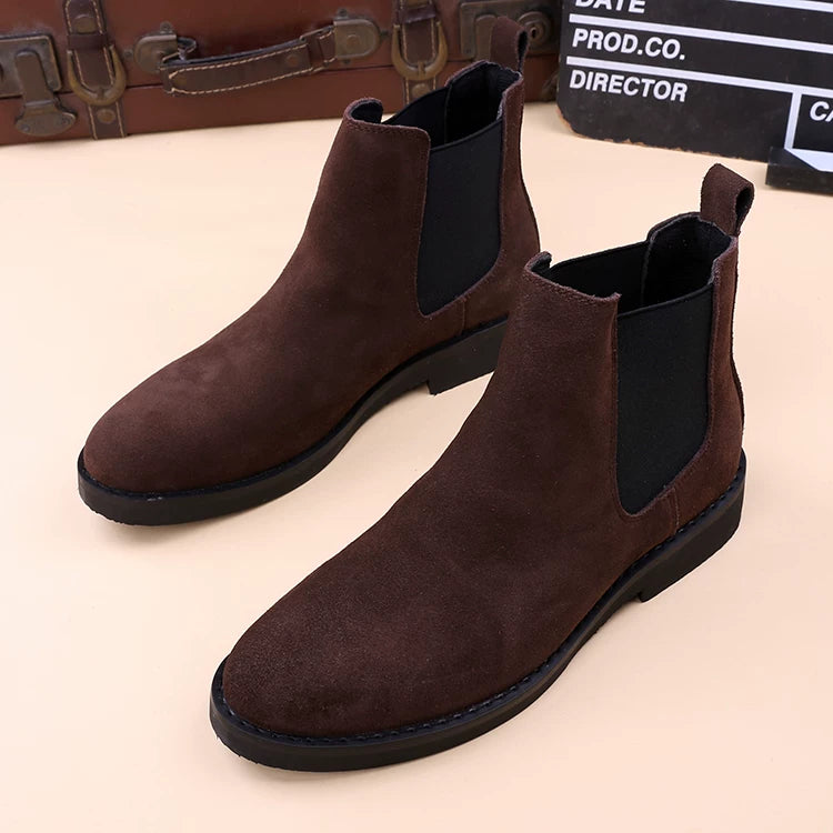 Men's Brown Martin Boots, Height Increasing