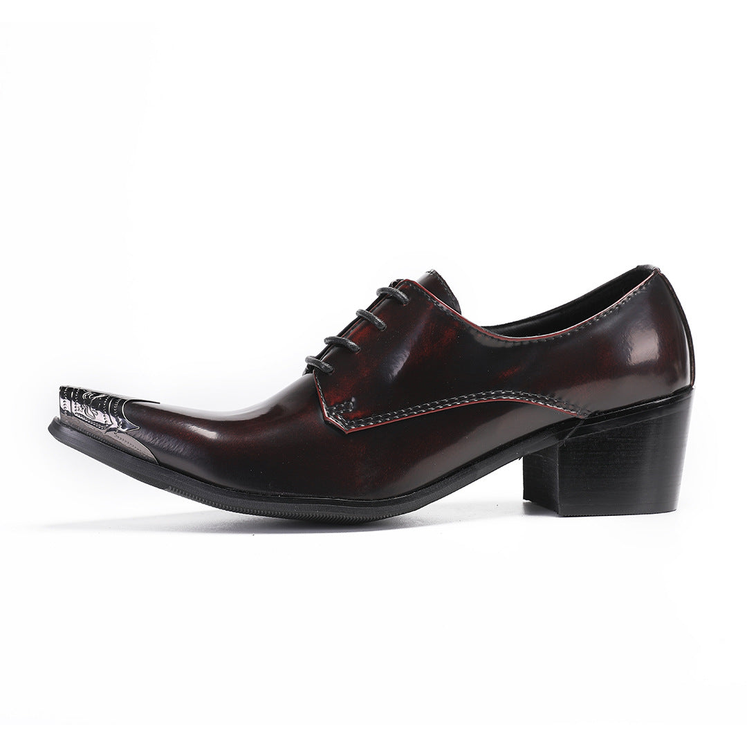 New men's pointed leather shoes British foot dress shoes genuine leather fashion hair stylist shoes foreign trade cowhide loafers