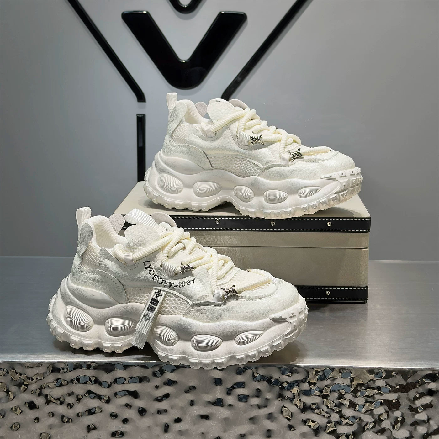 Men's Platform Breathable Mesh Trendy Chunky Dad Sneakers 2026 Summer New