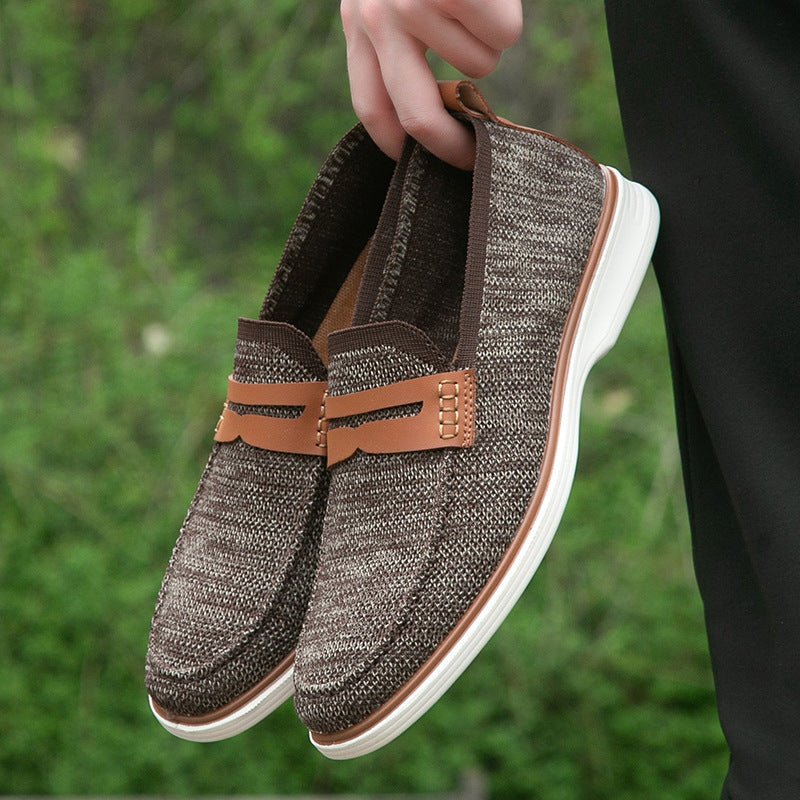 Men's Leather Loafers - Comfortable Non-Slip Business Shoes 9