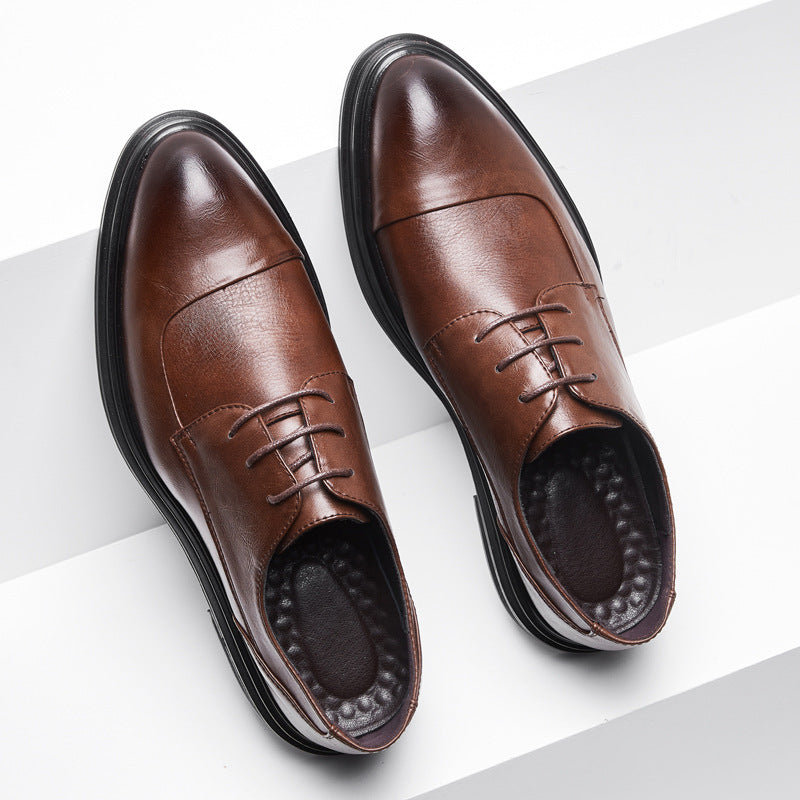 New men's pointed-toe leather shoes - korean style, trendy formal & business casual, plus size, brit