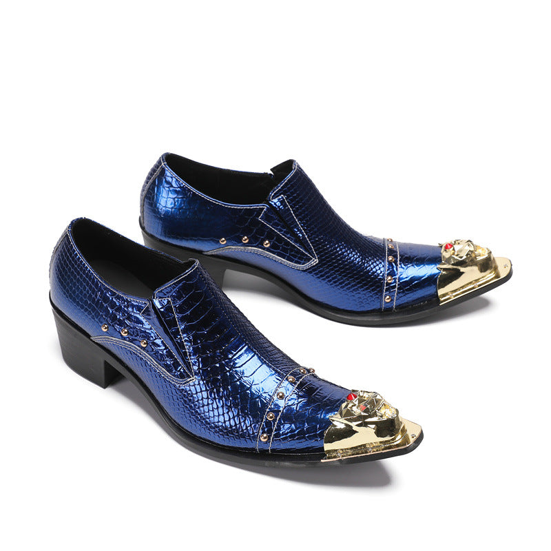 2024 new heightening leather shoes men's formal wear business cowhide high heels wedding groom shoes casual men's shoes large size shoes