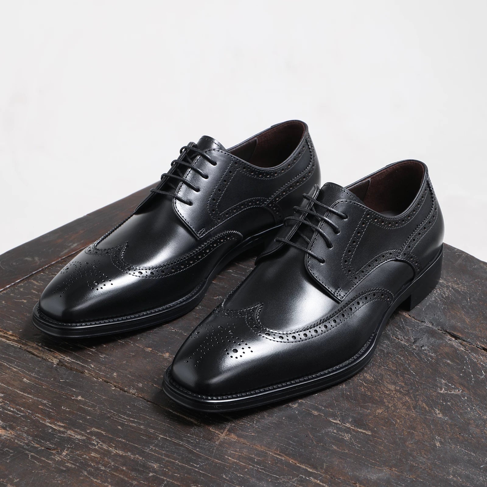 Men's Genuine Leather Derby Shoes, Breathable, Handmade