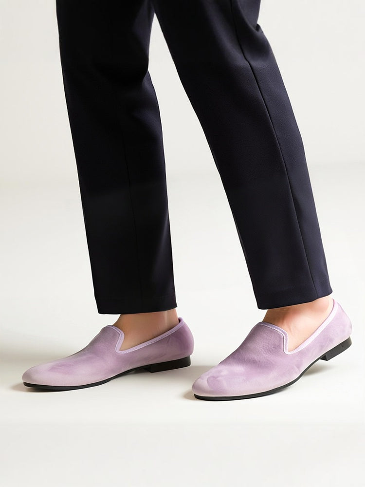 New multi-color velvet slip-on men's loafers European and American style velvet suit with smoking shoes for men