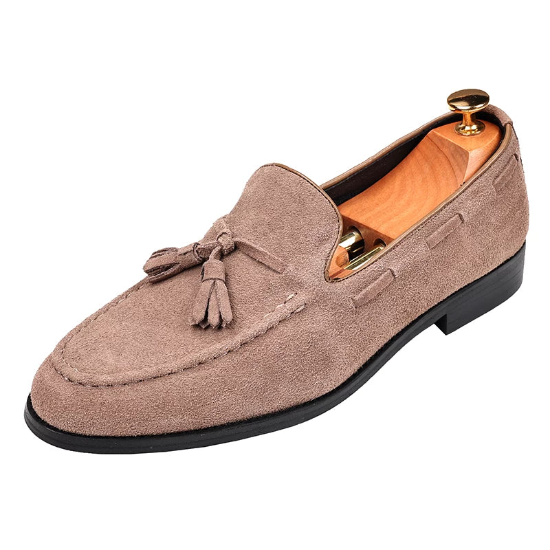 Men's Genuine Leather Loafers, Height Increasing, Slip-On