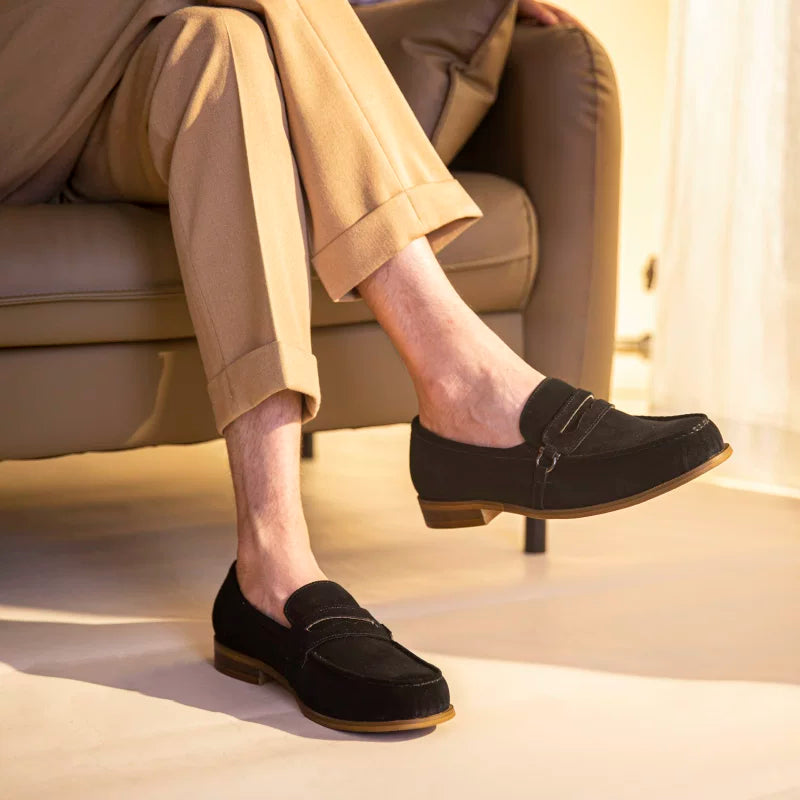 Men's Genuine Leather Loafers, Breathable, Slip-On