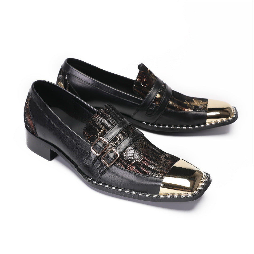 New boys casual rivet shoes brand one-pedal rhinestone loafers spirit guy trend breathable men's board shoes