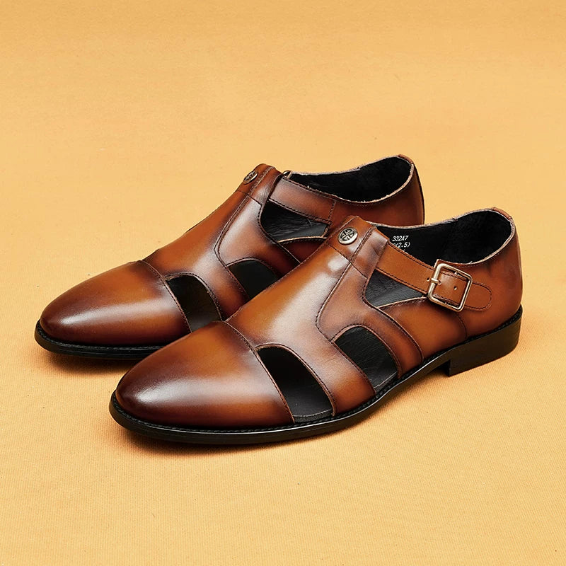 Men's Genuine Leather Sandals, Breathable