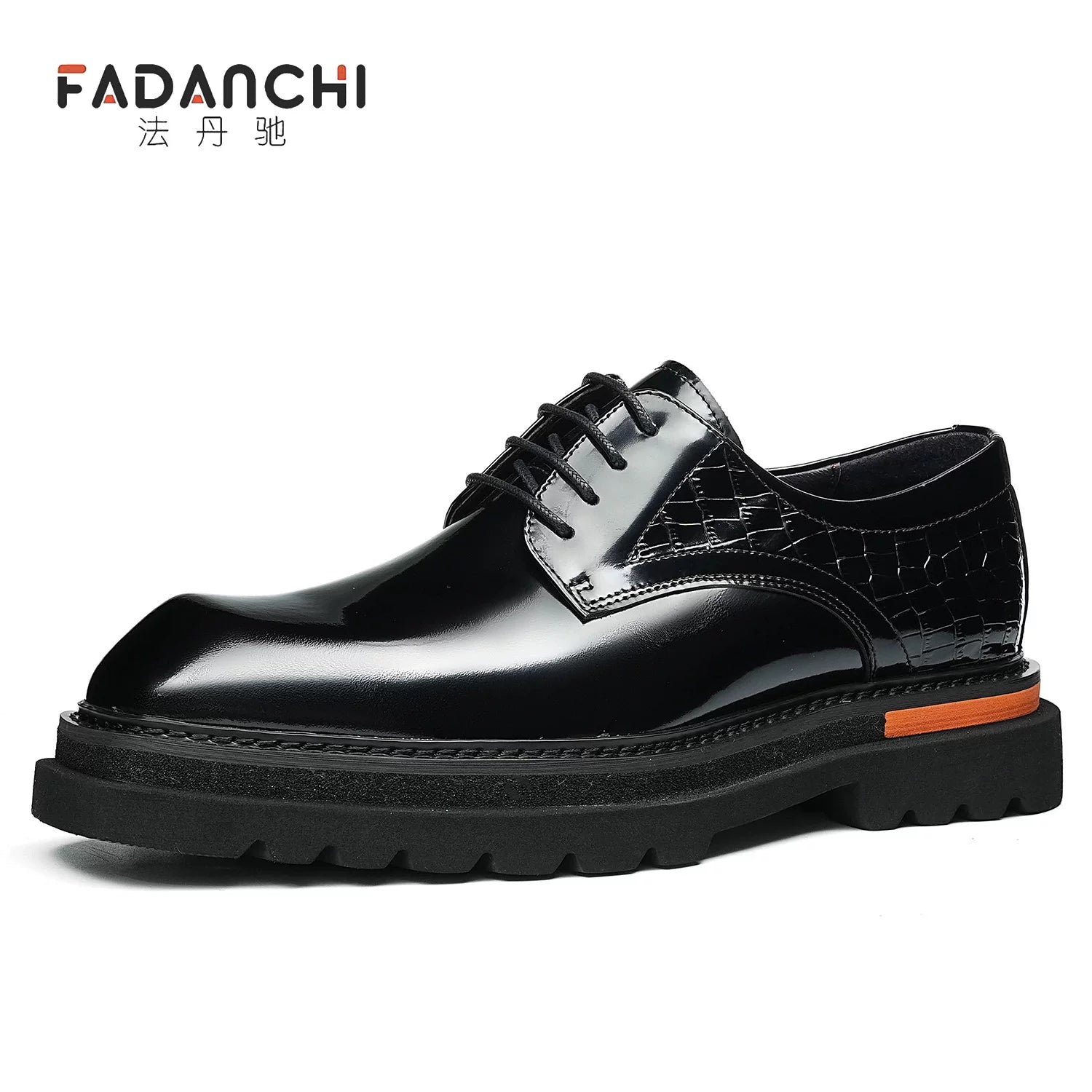 Men's Genuine Leather Derby Shoes, Height Increasing, Thick Sole