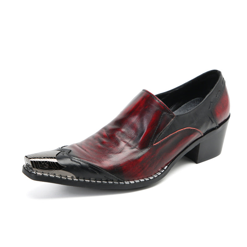 British men's shoes men's best man red groom business dress soft-soled suit summer casual leather shoes men's wedding shoes