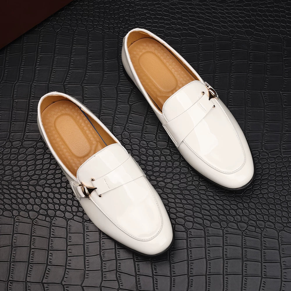 Men's Patent Leather Loafers, Slip-On, Glossy