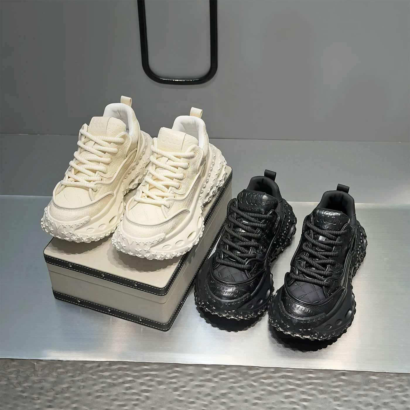 Men's Platform Breathable Low-Top Chunky Dad Sneakers 2026 Summer New