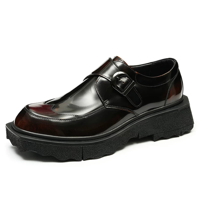 Men's Genuine Leather Leather Shoes, Height Increasing, Thick Sole