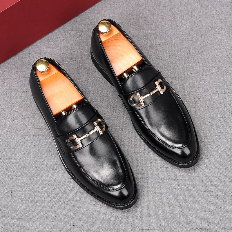 Men's White Loafers, Height Increasing, Slip-On