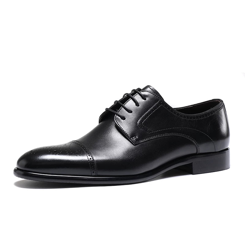 Men's Genuine Leather Derby Shoes, British Style, Business