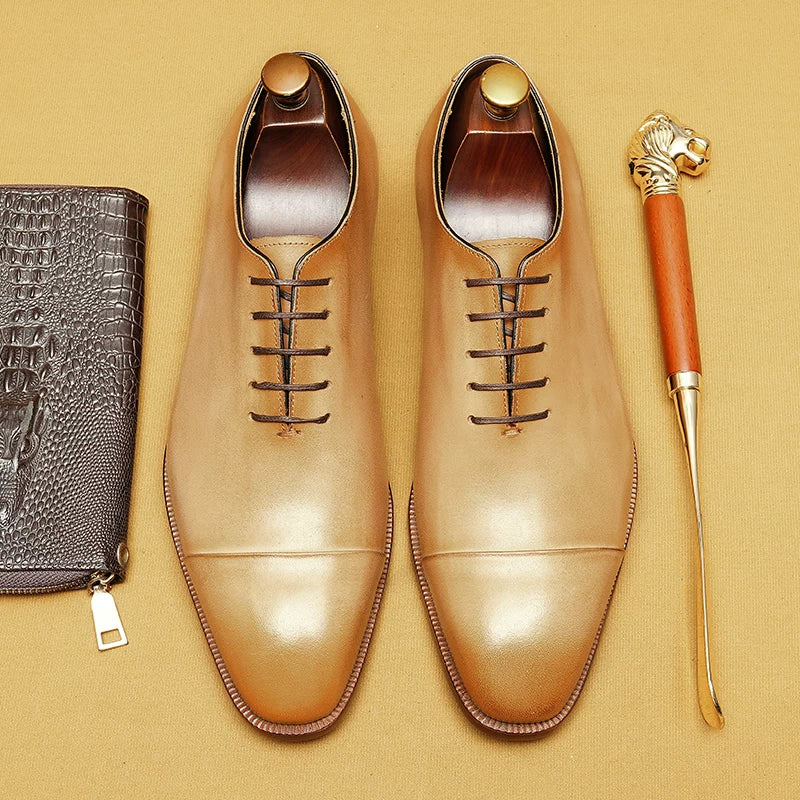 Men's Genuine Leather Oxford Shoes, Pointed Toe, Business