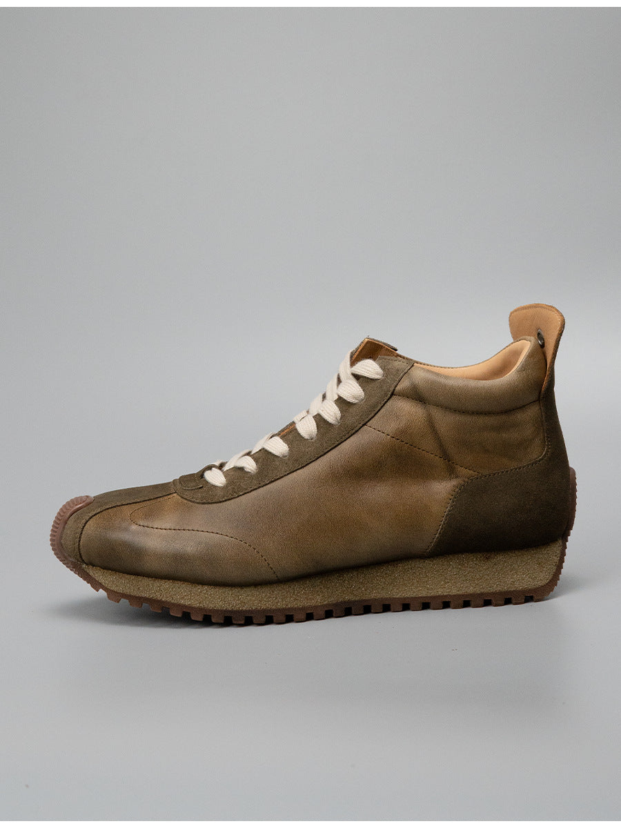 Sitao european station 2026 new arrivalretrocasual style easiest for matchtrendy shoesmen cowhide casual mid-top forrest gump shoes