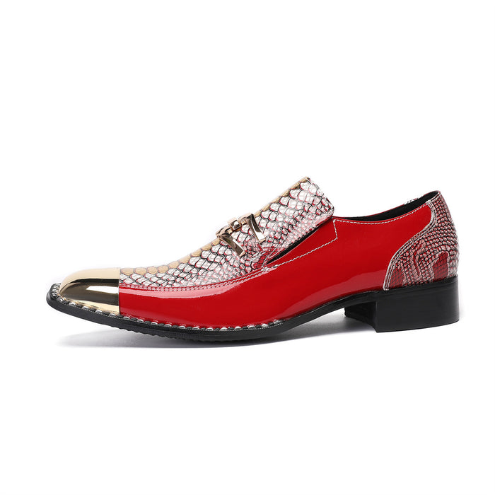 2025 new Doudou shoes men's genuine leather Korean version brand lazy shoes natal year red casual men's shoes are trendy