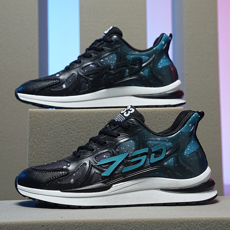 2025 new men's athletic casual shoes - 6cm hidden heel, outdoor sneakers, men's gradient color trendy small size shoes 7