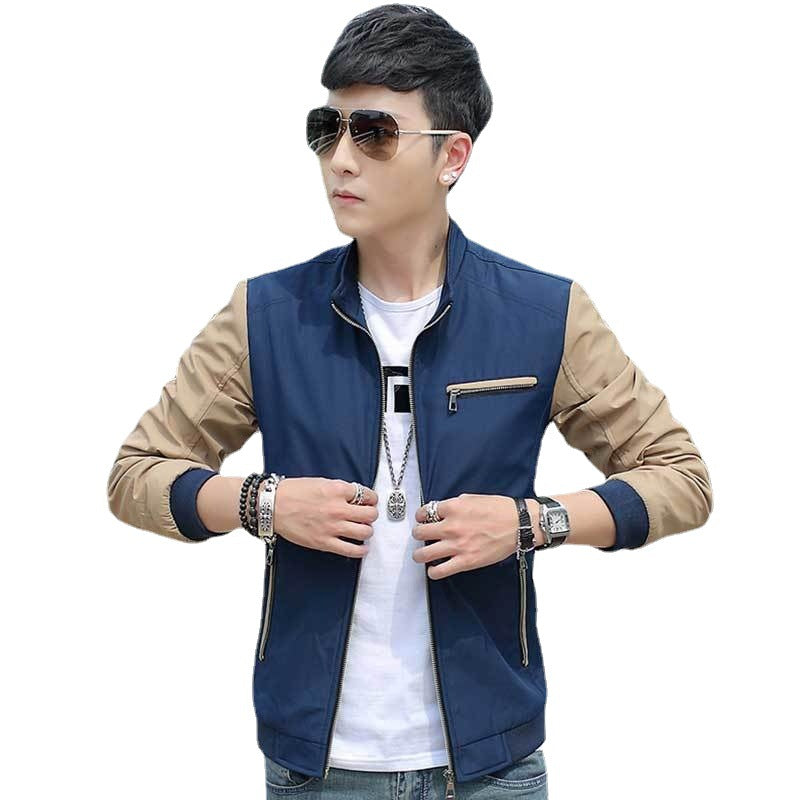 Spring and autumn thin jacket men's 2022 new coat winter large size Korean version slim handsome casual youth clothes