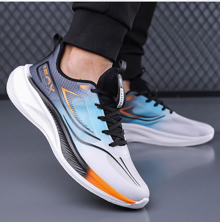 Plus size men's lightweight running sneakers, 2025 new mesh breathable casual travel shoes, soft sole shock absorption athletic shoes