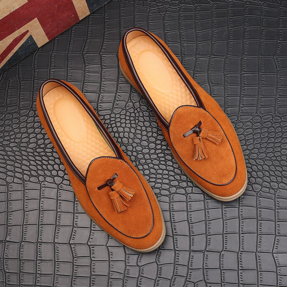 Men's Genuine Leather Loafers, Breathable, Slip-On