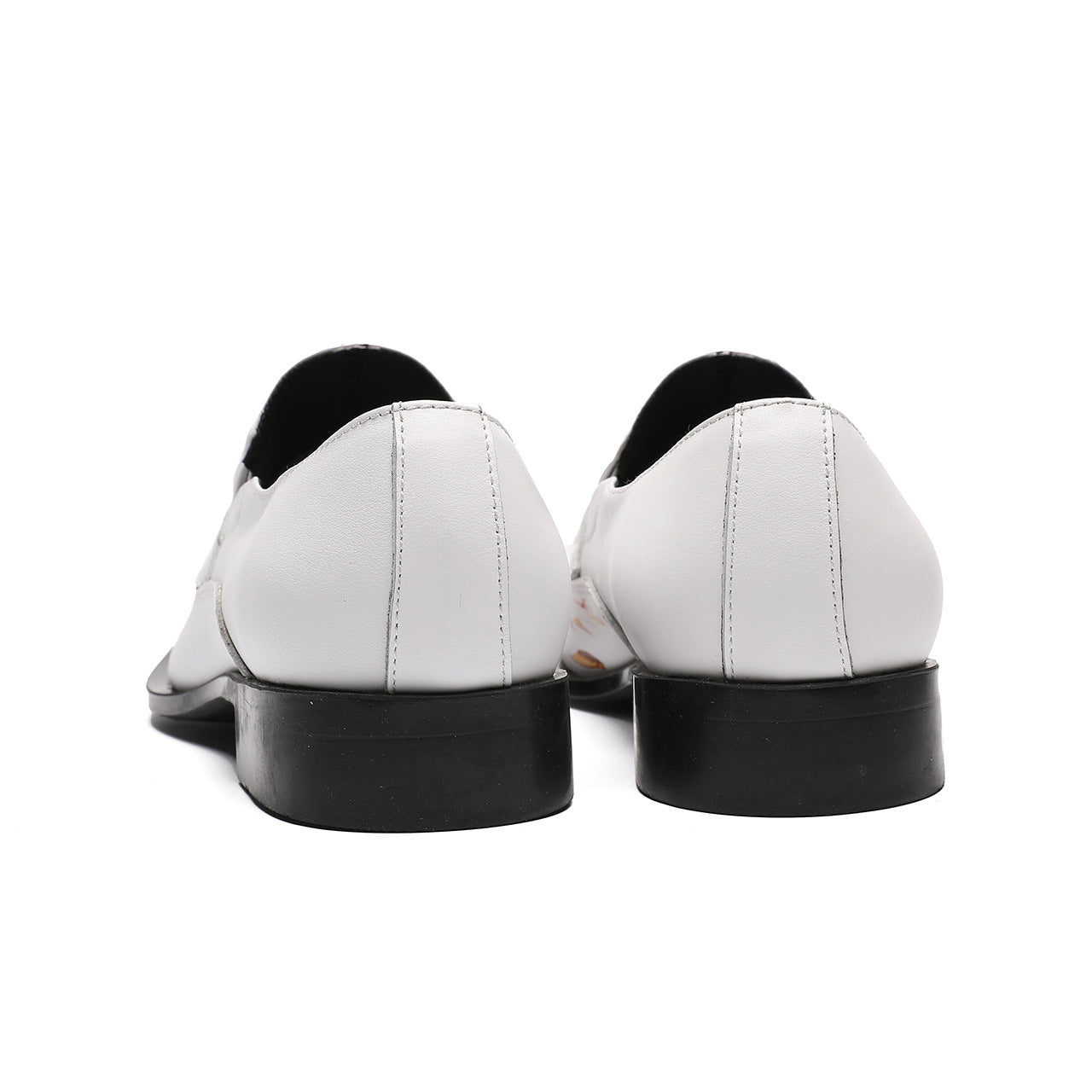 Men's personalized leather shoes, British pointed men's high heels, the Korean version has a height increase of 8cm, and summer hairstylist leather shoes are white.