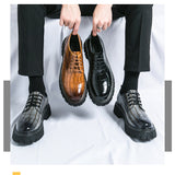 2026 spring/autumn cross-border plus size men's low-cut leather shoes, new men's thick-soled height-