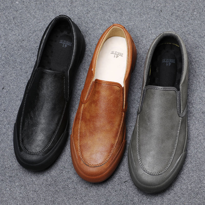 2026 spring men's slip-on loafers casual shoes british style business leather shoes versatile trendy