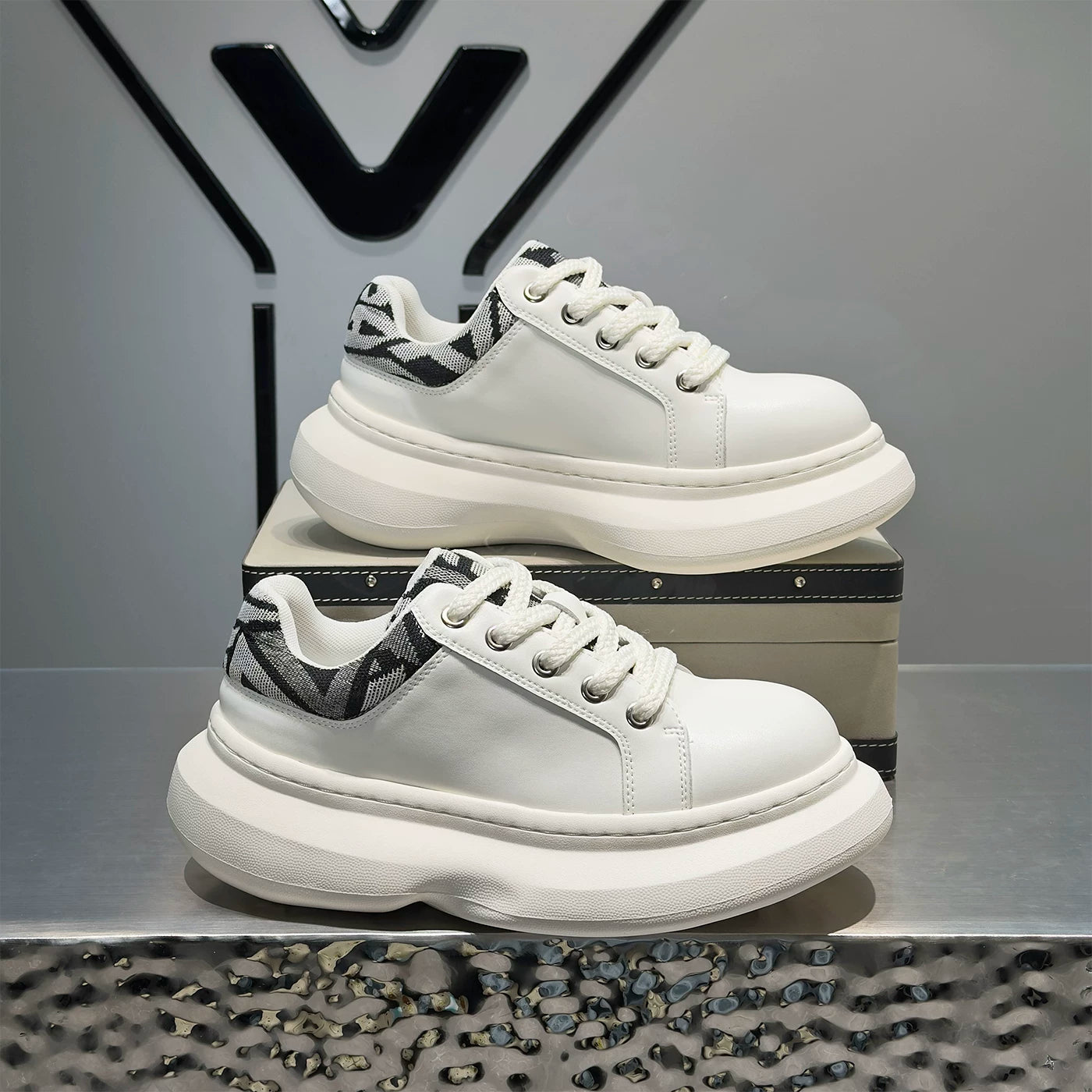Men's Height-Increasing Platform Minimalist Trendy Puffy Sneakers 2026 New