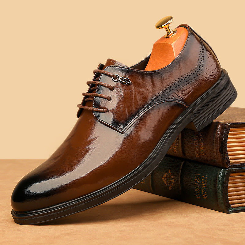 Men's leather shoes - british style, korean trend, casual business formal dress shoes, men's wedding