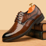 Men's leather shoes - british style, korean trend, casual business formal dress shoes, men's wedding