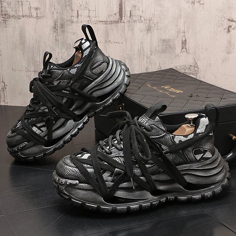 Men's 2026 Spring New Platform Lace-Up Low-Top Retro Dad Shoes