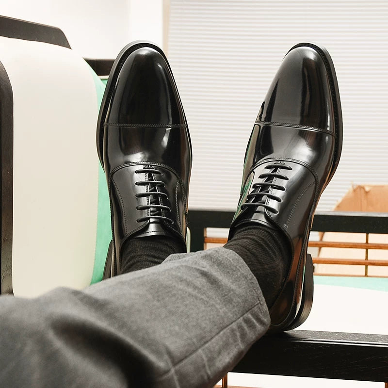 Men's Genuine Leather Oxford Shoes, British Style, Business