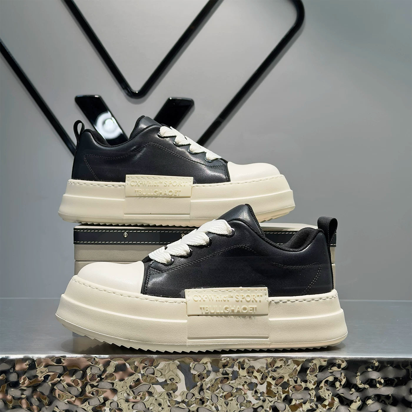 Men's Height-Increasing Platform Minimalist Trendy White Sneakers 2026 New