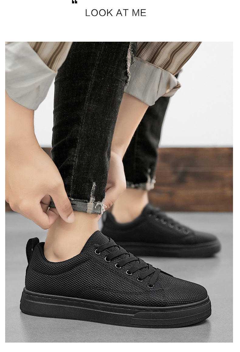 2026 spring new breathable men's canvas shoes trendy sneakers youth skate shoes korean style fashion casual single shoes