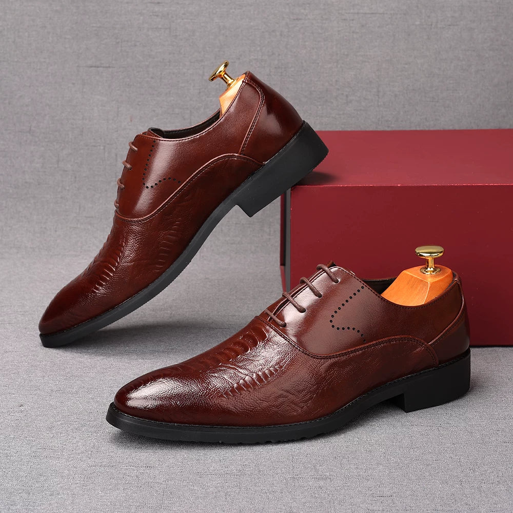 Men's Derby Shoes, Height Increasing, Pointed Toe