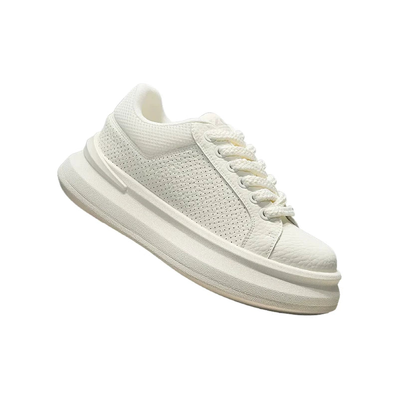 Men's Platform Breathable Low-Top Minimalist Trendy White Sneakers Summer