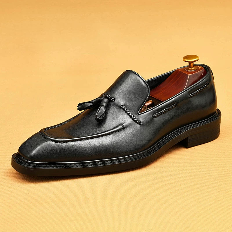 Men's Genuine Leather Loafers, Slip-On, Business