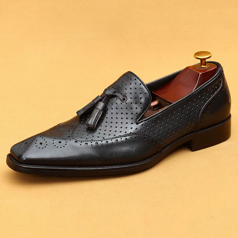 Men's Genuine Leather Loafers, Breathable, Slip-On