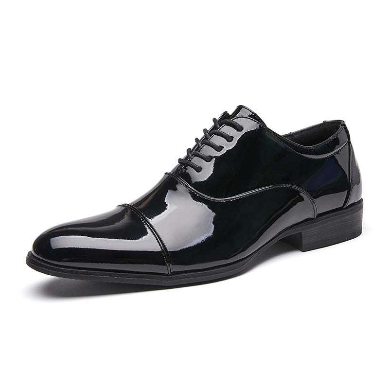 British 2026 new spring and summer patent leather glossy men's leather shoes three-joint business 1