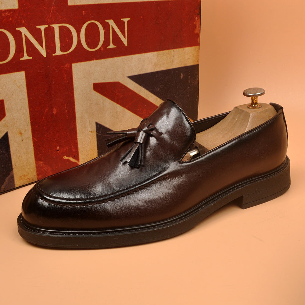 Fashioneasiest for match business men's shoes tassel formal dress hidden heelcasual leather shoes we 8