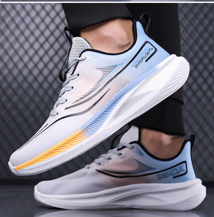 Plus size men's lightweight running sneakers, 2025 new mesh breathable casual travel shoes, soft sole shock absorption athletic shoes