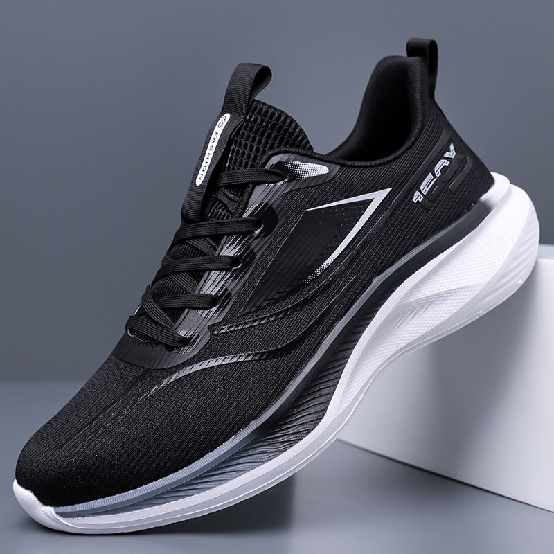 Plus size men's lightweight running sneakers, 2025 new mesh breathable casual travel shoes, soft sole shock absorption athletic shoes