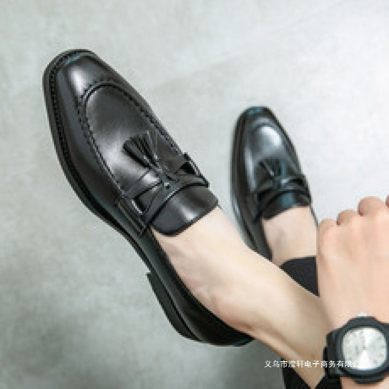2026 men's slip-on leather shoes - british & korean style, easy slip-on, trendy, brogue casual busin 4