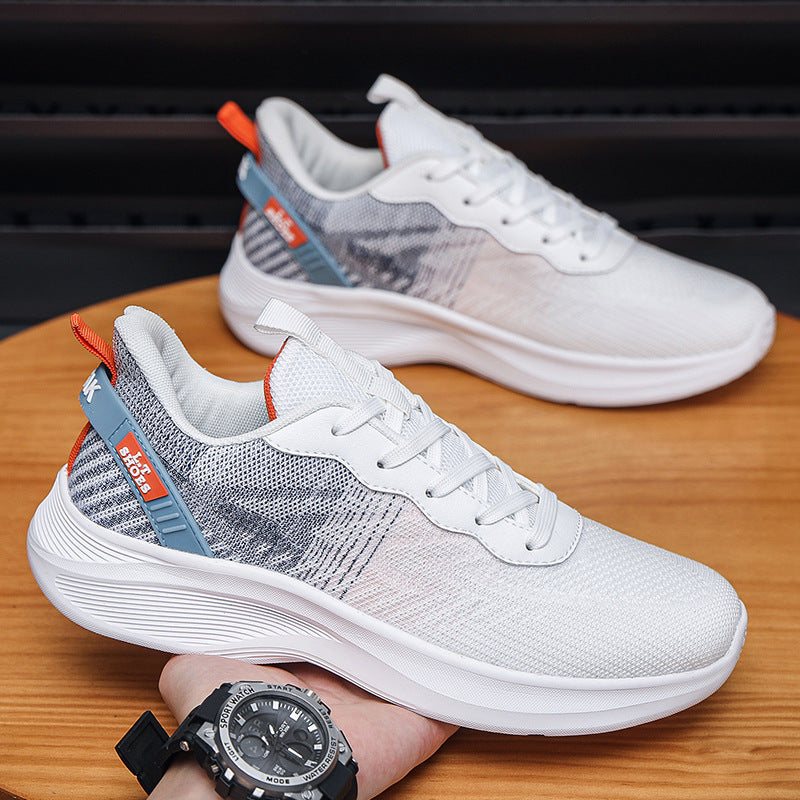 Extra large size sports shoes spring autum men's shoes 48 fly weaving lightweight thick sole 49 sports students 50 non-slip mesh running shoes